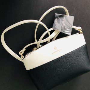 NANETTE LEPORE Crossbody "Risley Dome" Black & Cream Purse NWT